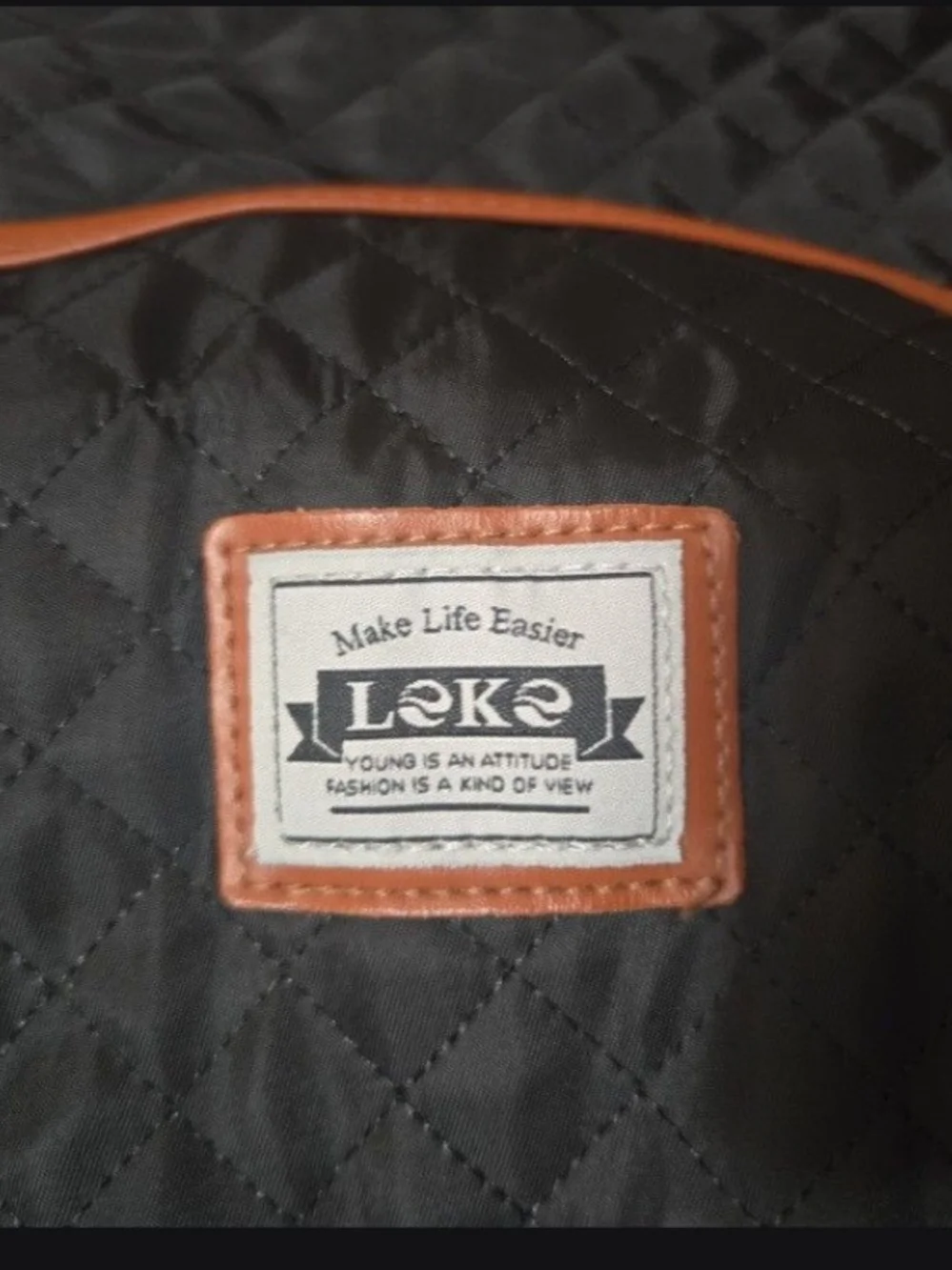 Men's Quilted Black and Tan Weekender Bag